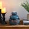 Glitzhome® 8.75" LED Turquoise Leaf Textured Ceramic Tabletop Fountain
